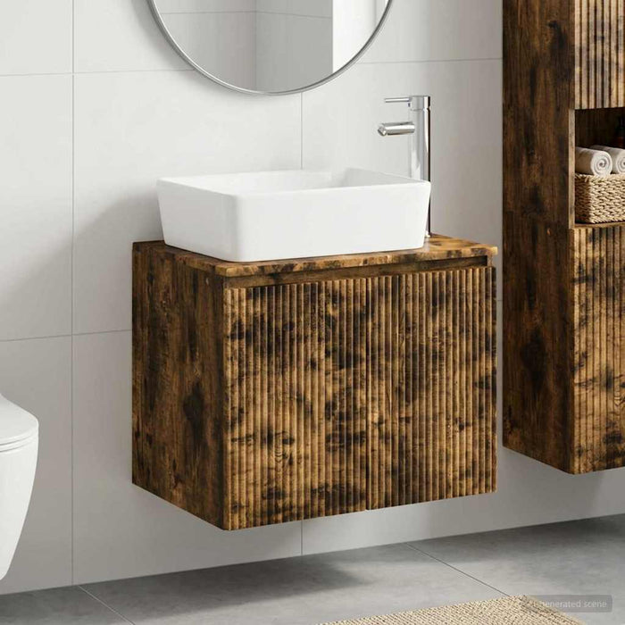 Set de mobilier pentru baie Stejar fumuriu Lemn prelucrat WALTI