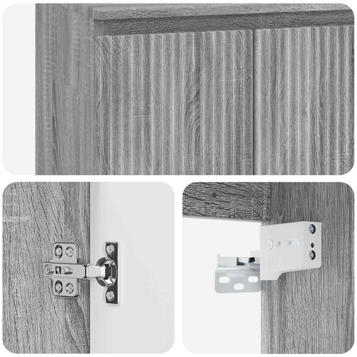 Set de mobilier pentru baie Sonoma gri Lemn prelucrat WALTI
