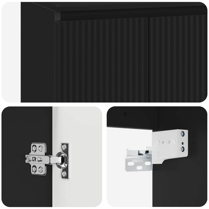 Set de mobilier pentru baie Negru Lemn prelucrat WALTI