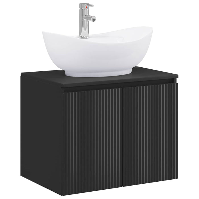 Set de mobilier pentru baie Negru Lemn prelucrat WALTI