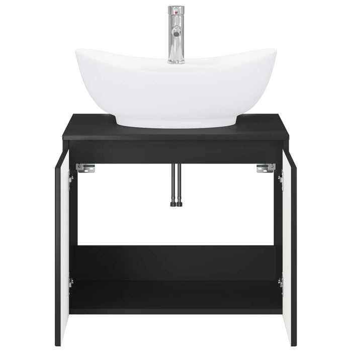 Set de mobilier pentru baie Negru Lemn prelucrat WALTI