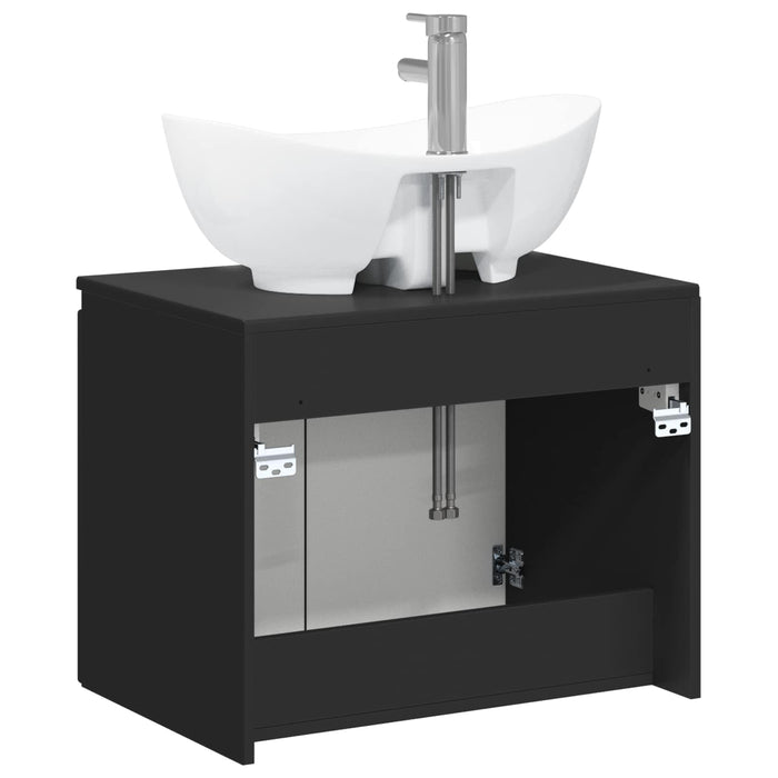 Set de mobilier pentru baie Negru Lemn prelucrat WALTI