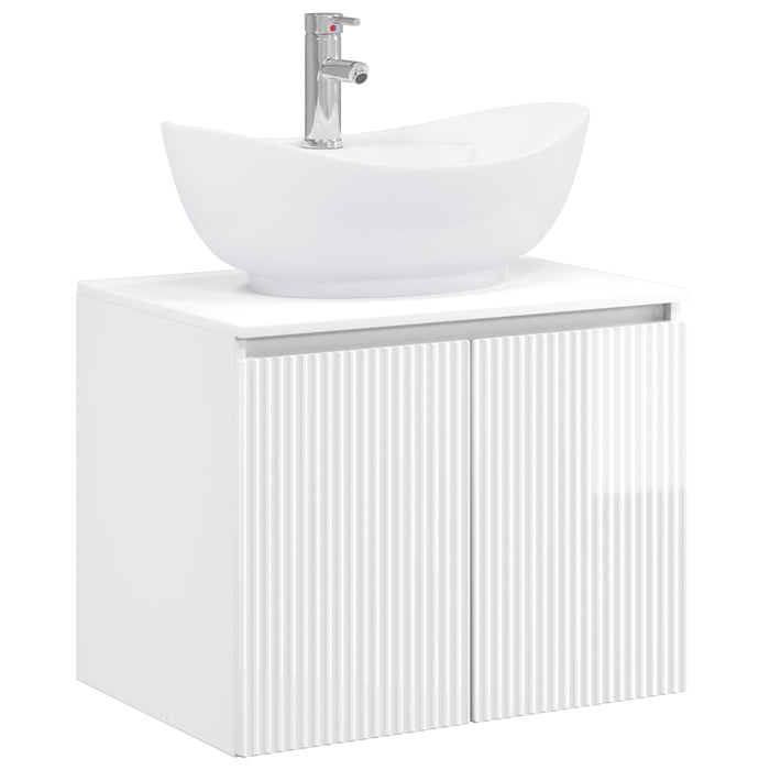 Set de mobilier pentru baie Alb foarte lucios Lemn prelucrat WALTI
