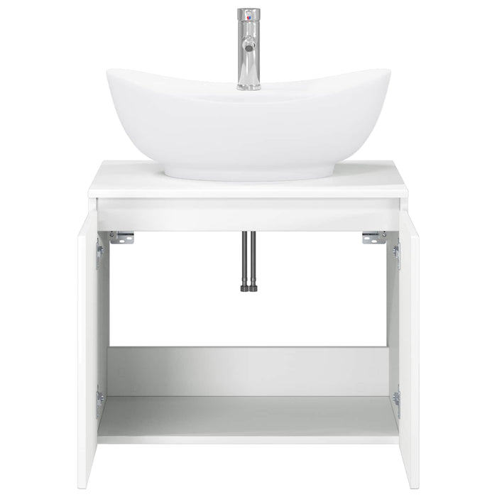 Set de mobilier pentru baie Alb foarte lucios Lemn prelucrat WALTI
