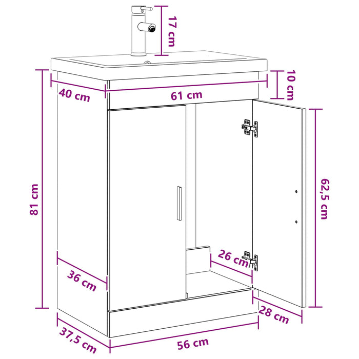 Set de mobilier pentru baie Lemn vechi 61 x 40 x 84,5 cm WALTI