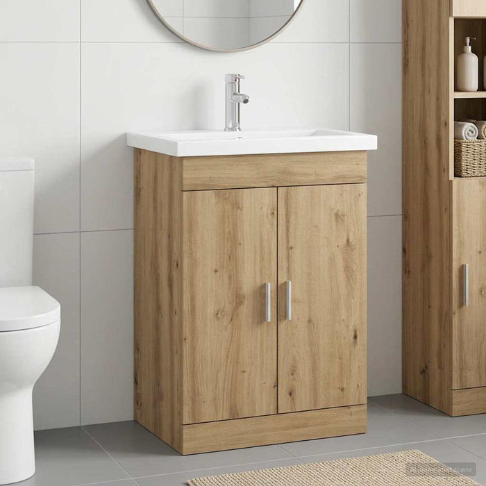 Set de mobilier pentru baie Stejar Artizanal 61 x 40 x 84,5 cm WALTI