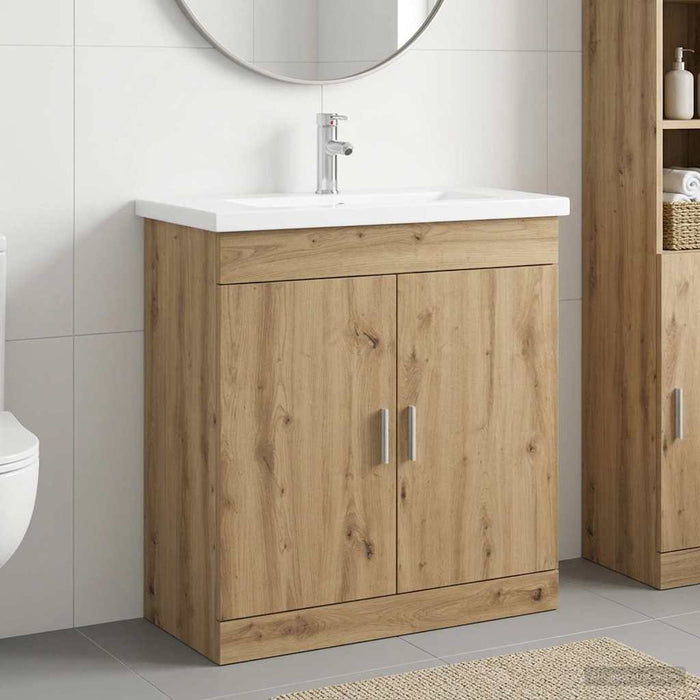 Set de mobilier pentru baie Stejar Artizanal 81 x 40 x 84,5 cm WALTI