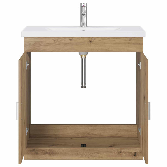 Set de mobilier pentru baie Stejar Artizanal 81 x 40 x 84,5 cm WALTI