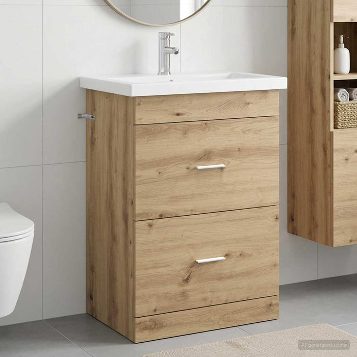 Set de mobilier pentru baie Stejar Artizanal 61 x 40 x 84,5 cm WALTI