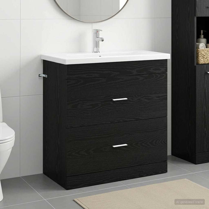 Set de mobilier pentru baie Stejar Negru 81 x 40 x 84,5 cm WALTI