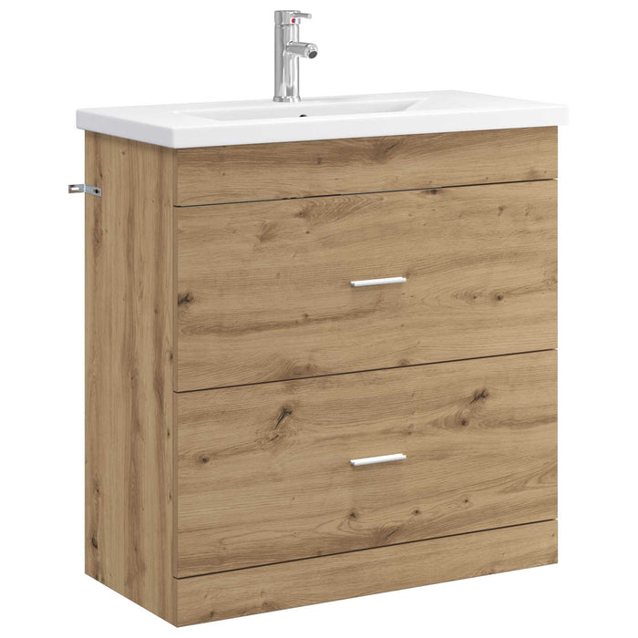 Set de mobilier pentru baie Stejar Artizanal 81 x 40 x 84,5 cm WALTI