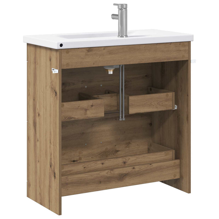 Set de mobilier pentru baie Stejar Artizanal 81 x 40 x 84,5 cm WALTI