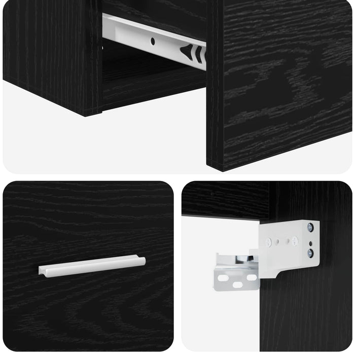 Set de mobilier pentru baie Stejar Negru Lemn prelucrat WALTI