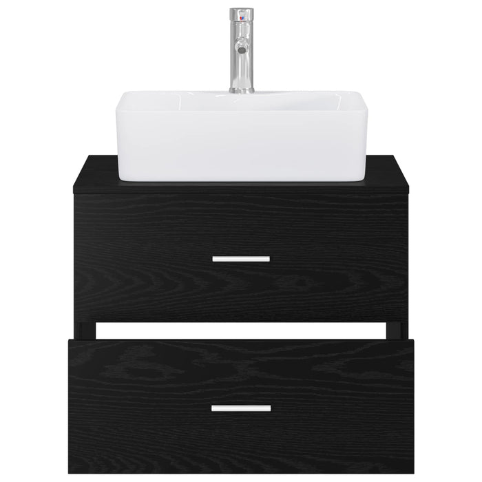 Set de mobilier pentru baie Stejar Negru Lemn prelucrat WALTI