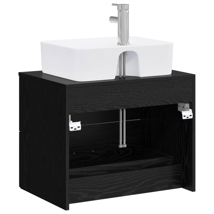 Set de mobilier pentru baie Stejar Negru Lemn prelucrat WALTI