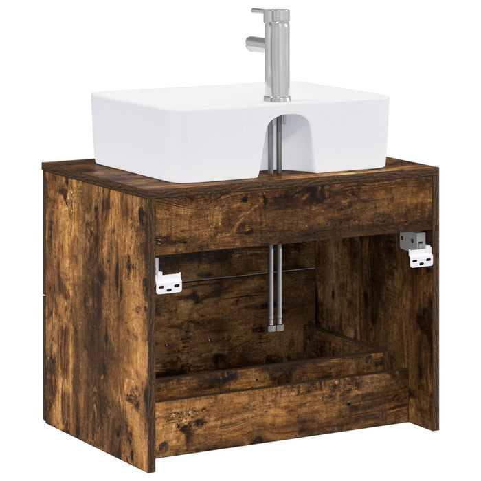 Set de mobilier pentru baie Stejar fumuriu Lemn prelucrat WALTI