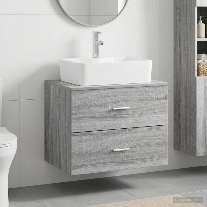 Set de mobilier pentru baie Sonoma gri Lemn prelucrat WALTI