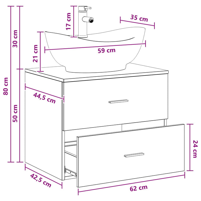 Set de mobilier pentru baie Alb Lemn prelucrat WALTI