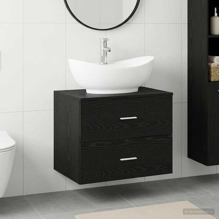 Set de mobilier pentru baie Stejar Negru Lemn prelucrat WALTI