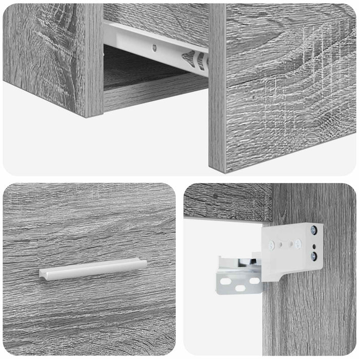 Set de mobilier pentru baie Sonoma gri Lemn prelucrat WALTI