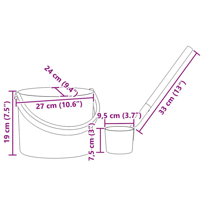 Set de accesorii pentru saună 2 pcs Negru - WALTI WALTI