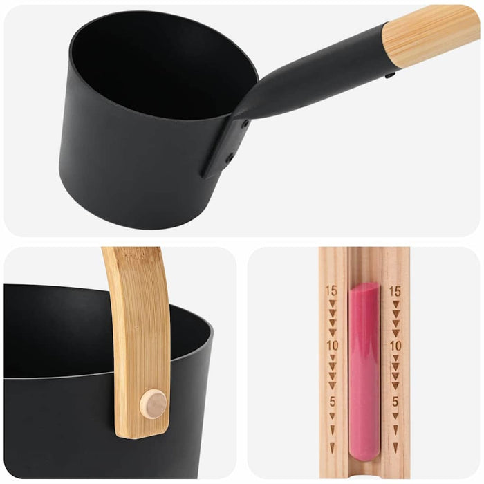 Set de accesorii pentru saună 4 pcs Negru - WALTI WALTI