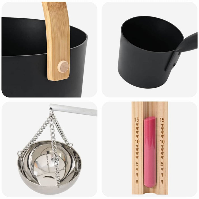Set de accesorii pentru saună 5 pcs Negru - WALTI WALTI