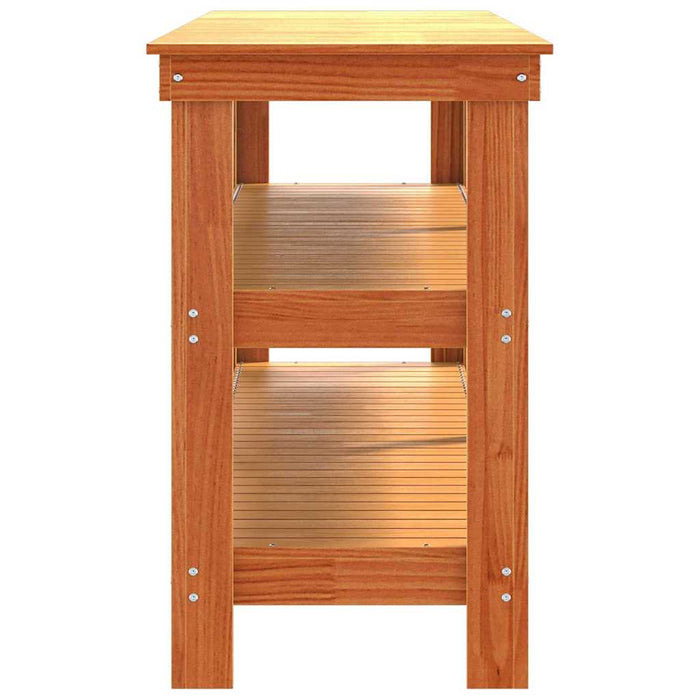 Banc de lucru cu raft Maroniu cerat 181.5 x 50 x 80 cm - WALTI WALTI