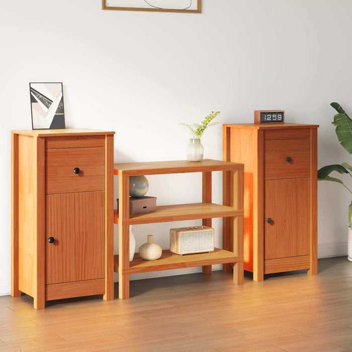 Bufet 2 pcs Maroniu cerat 39 x 34,5 x 80 cm Lemn de pin masiv - WALTI WALTI