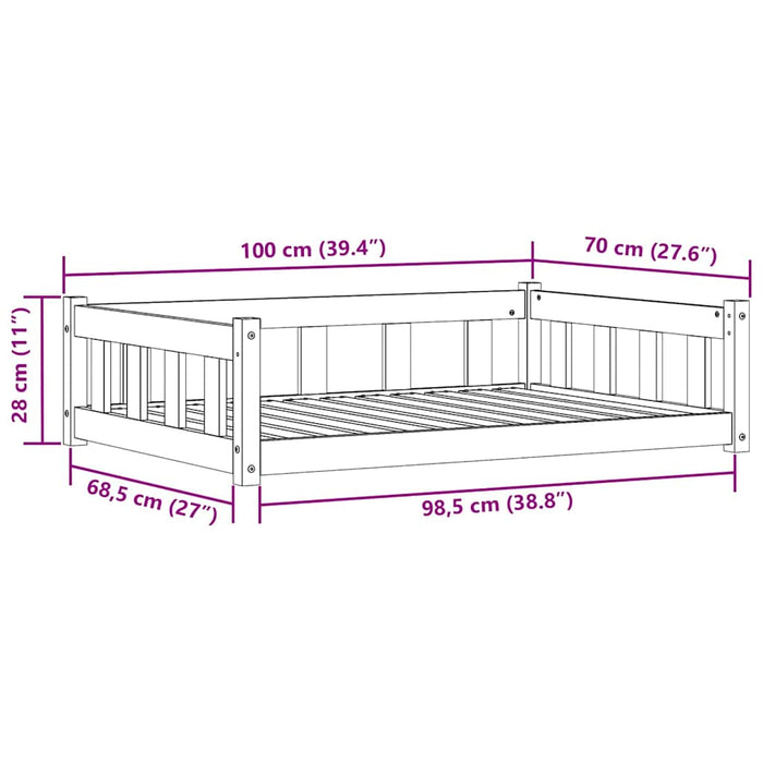Pat pentru câini cu depozitare Maroniu cerat 55 x 45 x 28 cm - WALTI WALTI