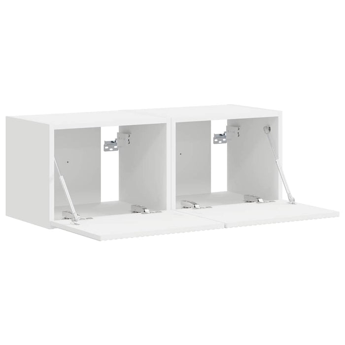 Dulap TV de perete 2 pcs Alb 39 x 31 x 29,5 cm Lemn compozit - WALTI WALTI