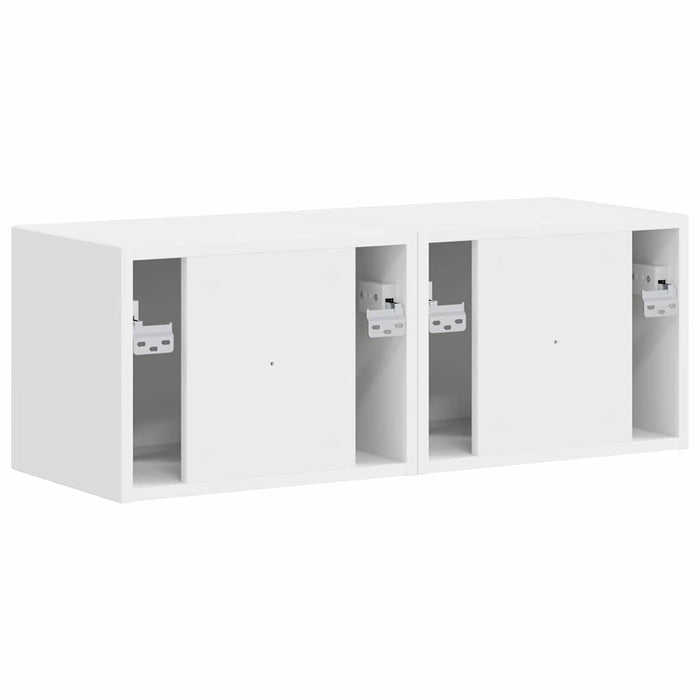 Dulap TV de perete 2 pcs Alb 39 x 31 x 29,5 cm Lemn compozit - WALTI WALTI