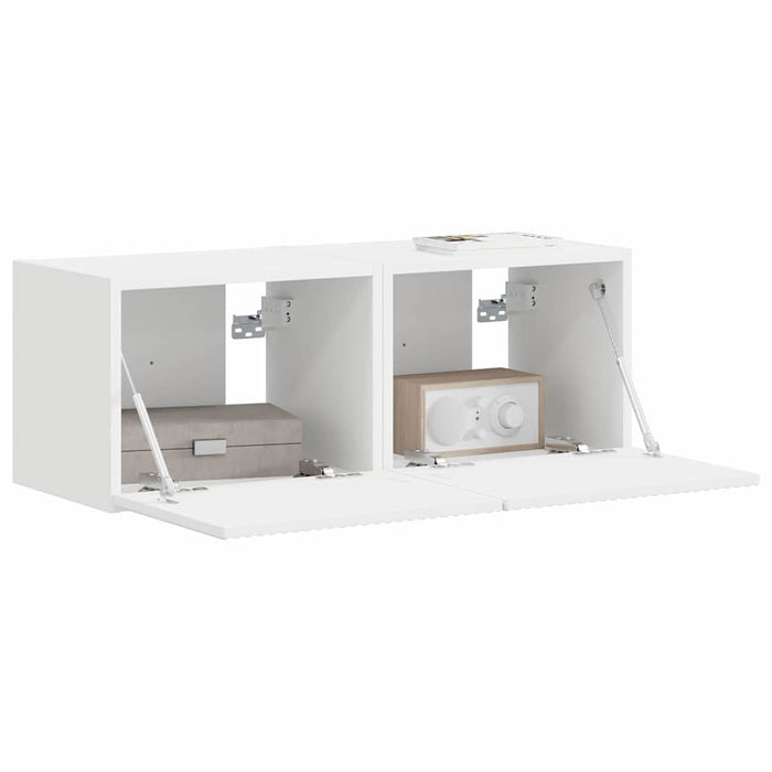 Dulap TV de perete 2 pcs Alb 39 x 31 x 29,5 cm Lemn compozit - WALTI WALTI