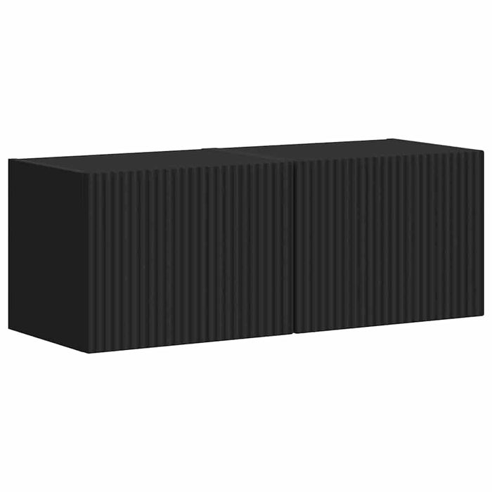 Dulap TV de perete 2 pcs Negru 39 x 31 x 29,5 cm Lemn compozit - WALTI WALTI