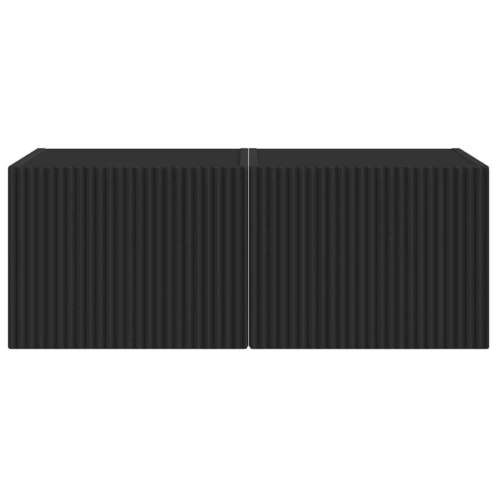 Dulap TV de perete 2 pcs Negru 39 x 31 x 29,5 cm Lemn compozit - WALTI WALTI