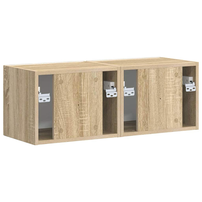 Dulap TV de perete 2 pcs Sonoma 39 x 31 x 29,5 cm Lemn compozit - WALTI WALTI