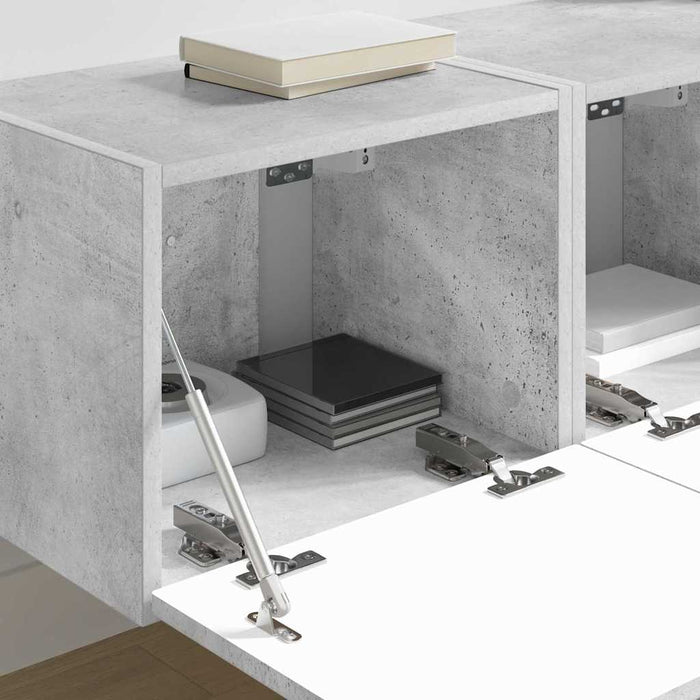 Dulap TV de perete 2 pcs Beton 39 x 31 x 29,5 cm Lemn compozit - WALTI WALTI