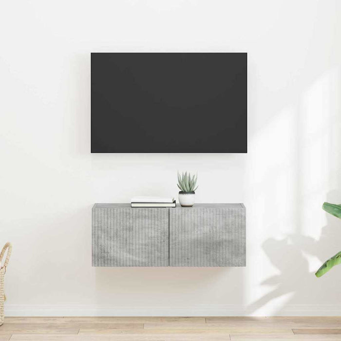 Dulap TV de perete 2 pcs Beton 39 x 31 x 29,5 cm Lemn compozit - WALTI WALTI