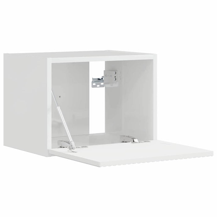 Dulap TV de perete Alb Lucios 39 x 31 x 29,5 cm Lemn compozit - WALTI WALTI