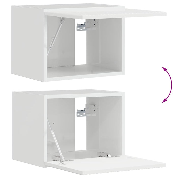 Dulap TV de perete Alb Lucios 39 x 31 x 29,5 cm Lemn compozit - WALTI WALTI