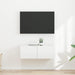 Dulap TV de perete Pe perete 2 pcs Alb Lucios 39 x 31 x 29,5 cm - WALTI WALTI