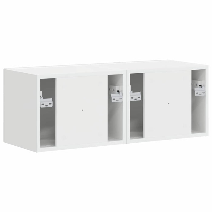 Dulap TV de perete Pe perete 2 pcs Alb Lucios 39 x 31 x 29,5 cm - WALTI WALTI