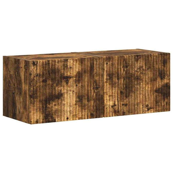 Dulap TV de perete 2 pcs Stejar fumuriu 39 x 31 x 29,5 cm - WALTI WALTI