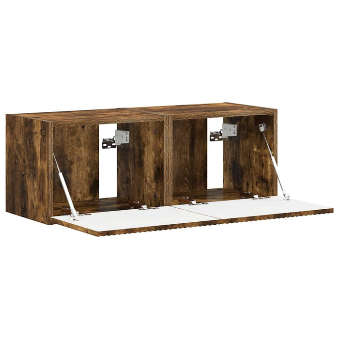 Dulap TV de perete 2 pcs Stejar fumuriu 39 x 31 x 29,5 cm - WALTI WALTI