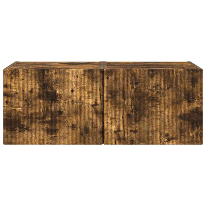 Dulap TV de perete 2 pcs Stejar fumuriu 39 x 31 x 29,5 cm - WALTI WALTI