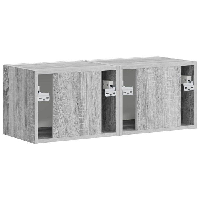 Dulap TV de perete Pe perete 2 pcs Gri Sonoma 39 x 31 x 29,5 cm - WALTI WALTI
