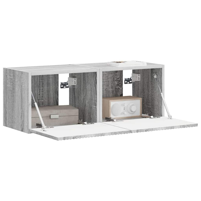 Dulap TV de perete Pe perete 2 pcs Gri Sonoma 39 x 31 x 29,5 cm - WALTI WALTI