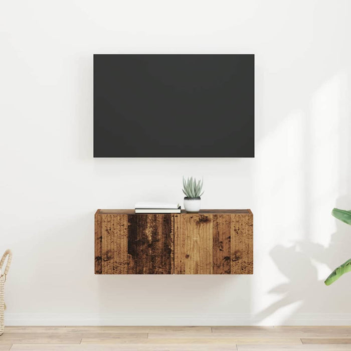 Dulap TV de perete Pe perete 2 pcs Lemn Vechi 39 x 31 x 29,5 cm - WALTI WALTI