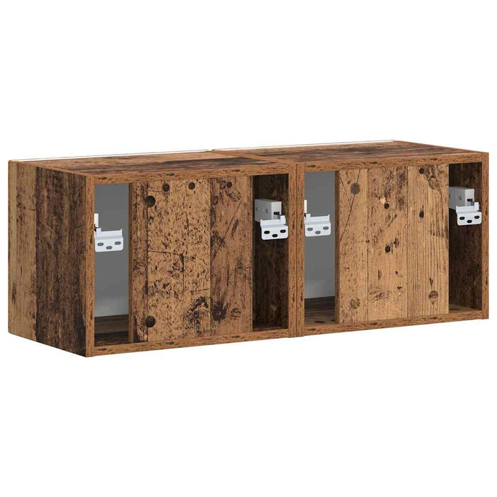 Dulap TV de perete Pe perete 2 pcs Lemn Vechi 39 x 31 x 29,5 cm - WALTI WALTI