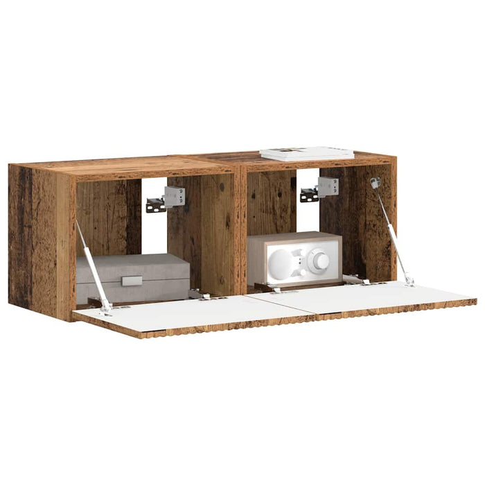 Dulap TV de perete Pe perete 2 pcs Lemn Vechi 39 x 31 x 29,5 cm - WALTI WALTI